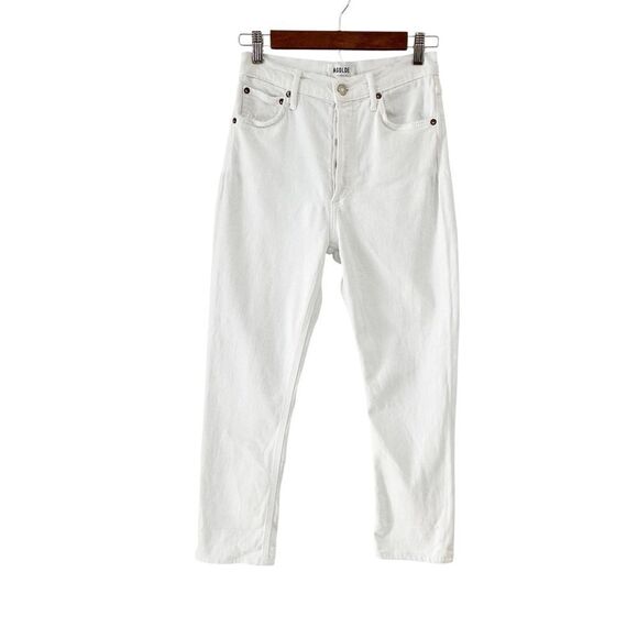AGOLDE Riley High Rise Straight Crop Jean in Sour Cream White Size 26 - Picture 4 of 13